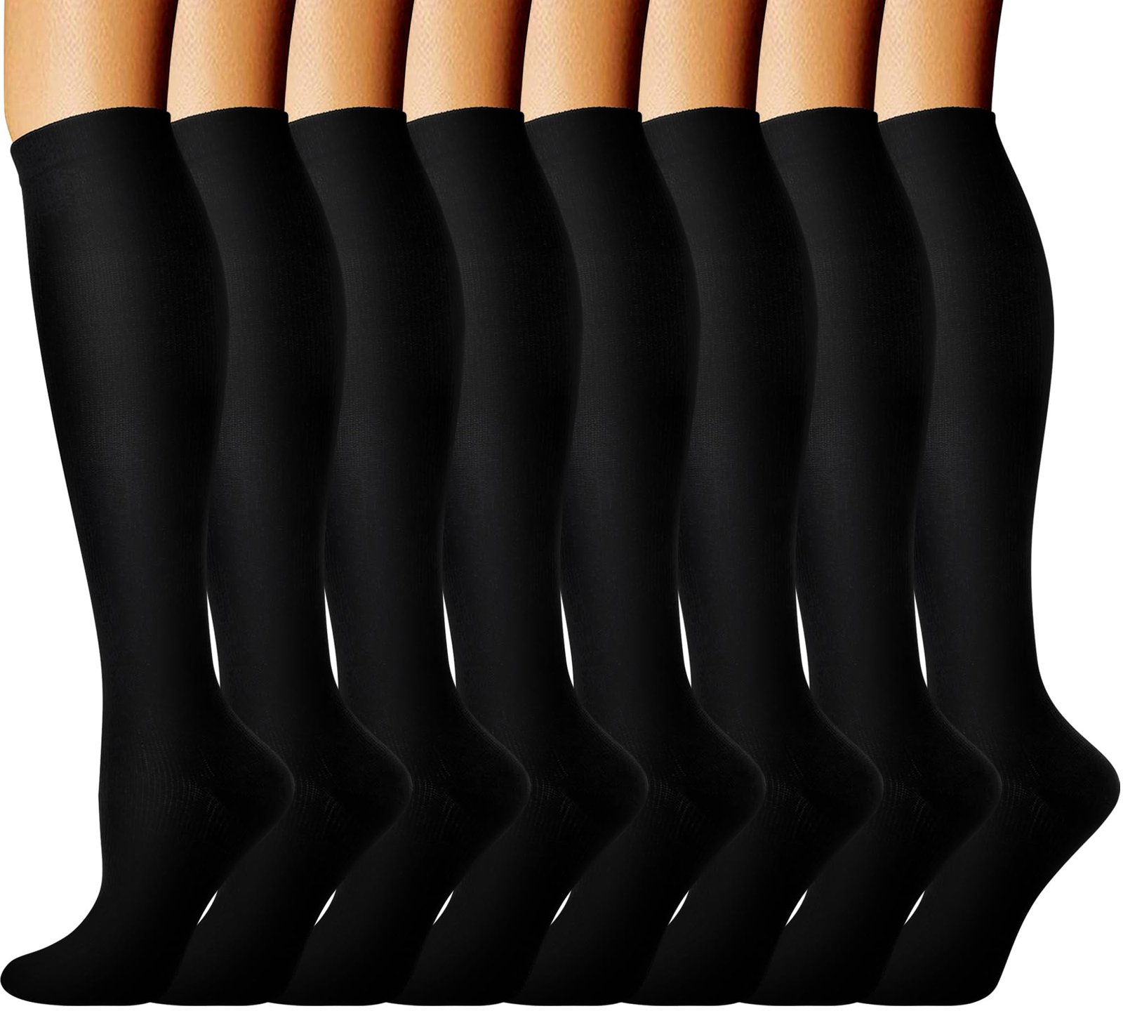 8 Pairs Compression Socks Men Women 20-30 mmHg Knee High Compression Stockings for Sports Nurse Travel
