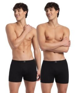 Jockey 8008 Men Super Combed Cotton Solid Long Trunk Boxer Brief(Pack of 2)