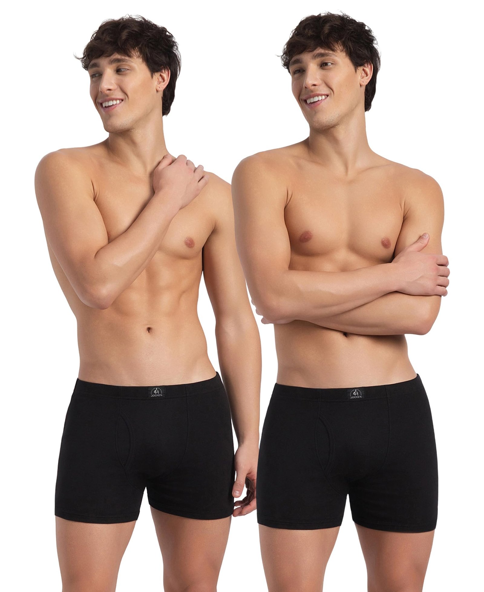 Jockey 8008 Men Super Combed Cotton Solid Long Trunk Boxer Brief(Pack of 2)