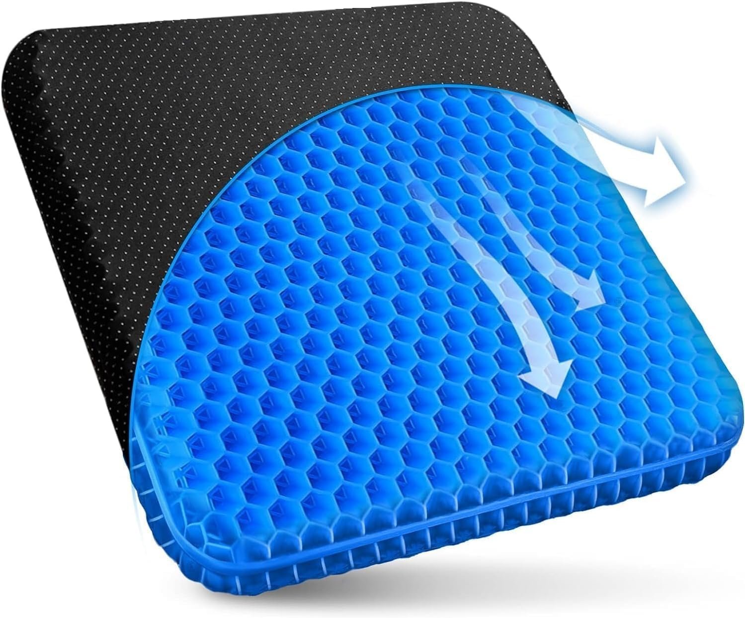 Silicone Gel Cushion Ergonomic Home Auto Office Honeycomb Relief Blue