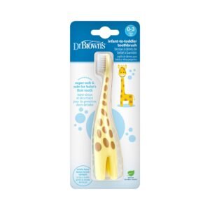 Dr. Brown’s Infant-To-Toddler Toothbrush, Giraffe, Manual, Yellow, Pack of 1