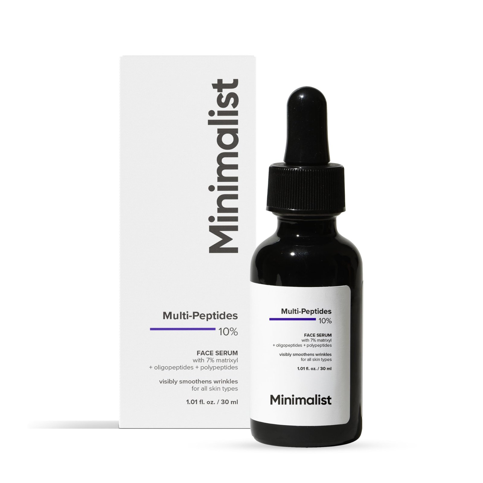 Minimalist Multi Peptide Night Face Serum for Ageless Younger Skin, 30 ml | Collagen Boosting, Hydrating & Overnight Repair Serum for Women & Men with 7% Matrixyl 3000 & 3% Bio-Placenta