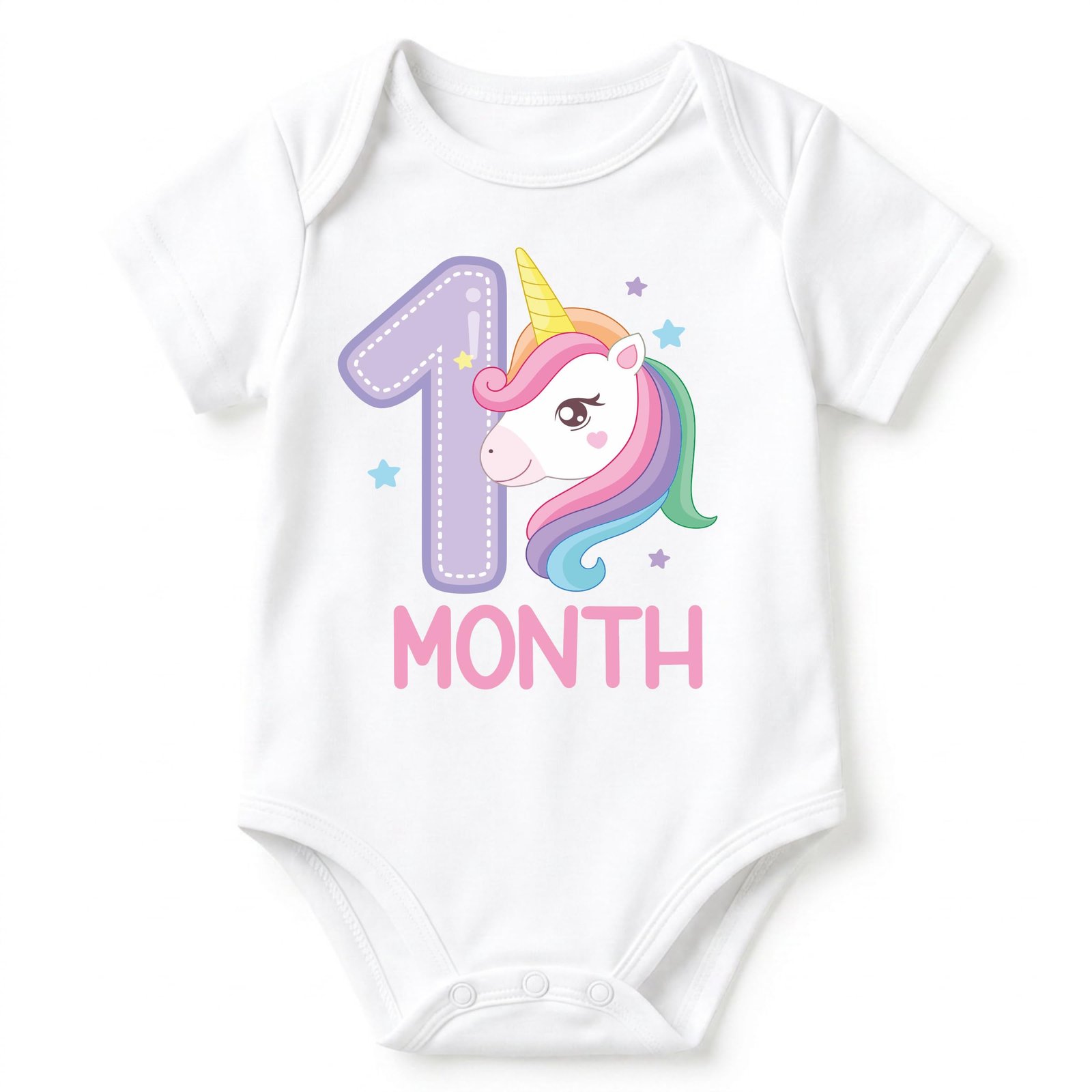 Lillypupp Monthly Milestone One Month Birthday Unisex Cotton Baby Romper Bodysuit For New Born. 1 Month Baby Girl Boy Dress Clothes For Photoshoot.
