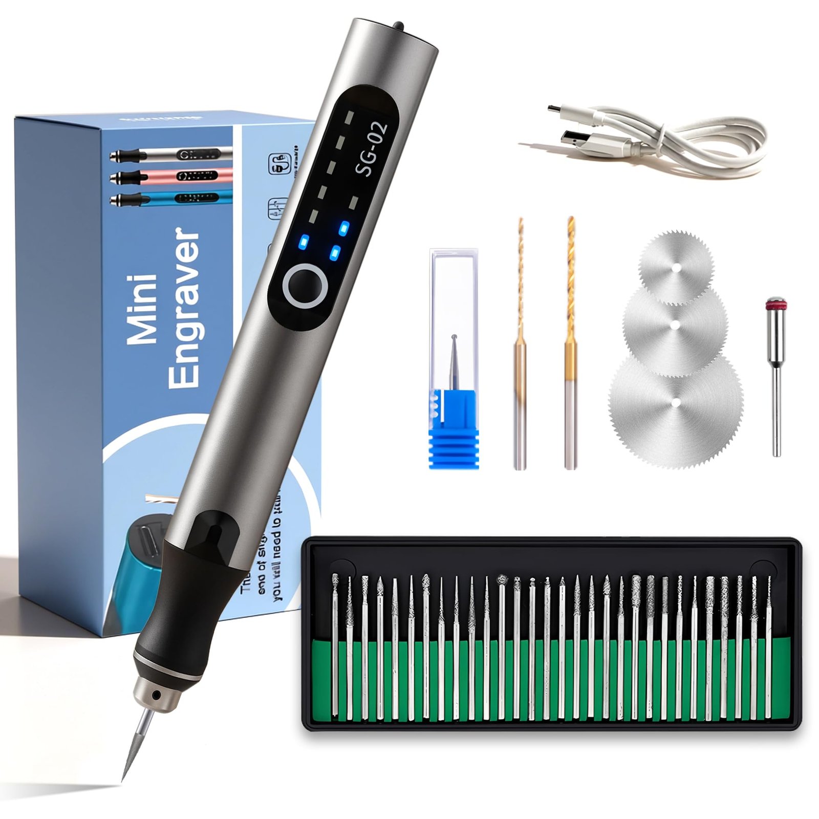 USB Rechargable Engraving Pen with 35bits,Mini Electric Engraver Etching Machines Cordless Rotary Tools Engraved Jewelry Stone Metal Plastic Wood Resin Model, Multicolor