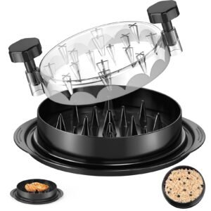 SoulLife Chicken Shredder Large Chicken Breast Shredder Tool Twist with Brush&Fork (Black)