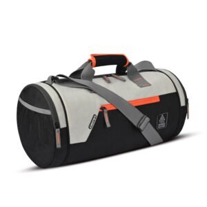 Gear Cross Training 18″/29L Large Water Resistant Duffle Bag | Travel Bag | Gym Bag for Men & Women (Black – Orange)