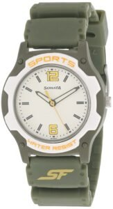 SF Quartz Analog White Dial Fern Green Plastic Strap Watch for Men – NT7921PP15