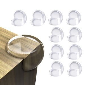 KidDough Baby Proofing Corner Guards, Corner Protector for Sharp Edges, Table Corner Protector for Baby Safety (Round Transparent)
