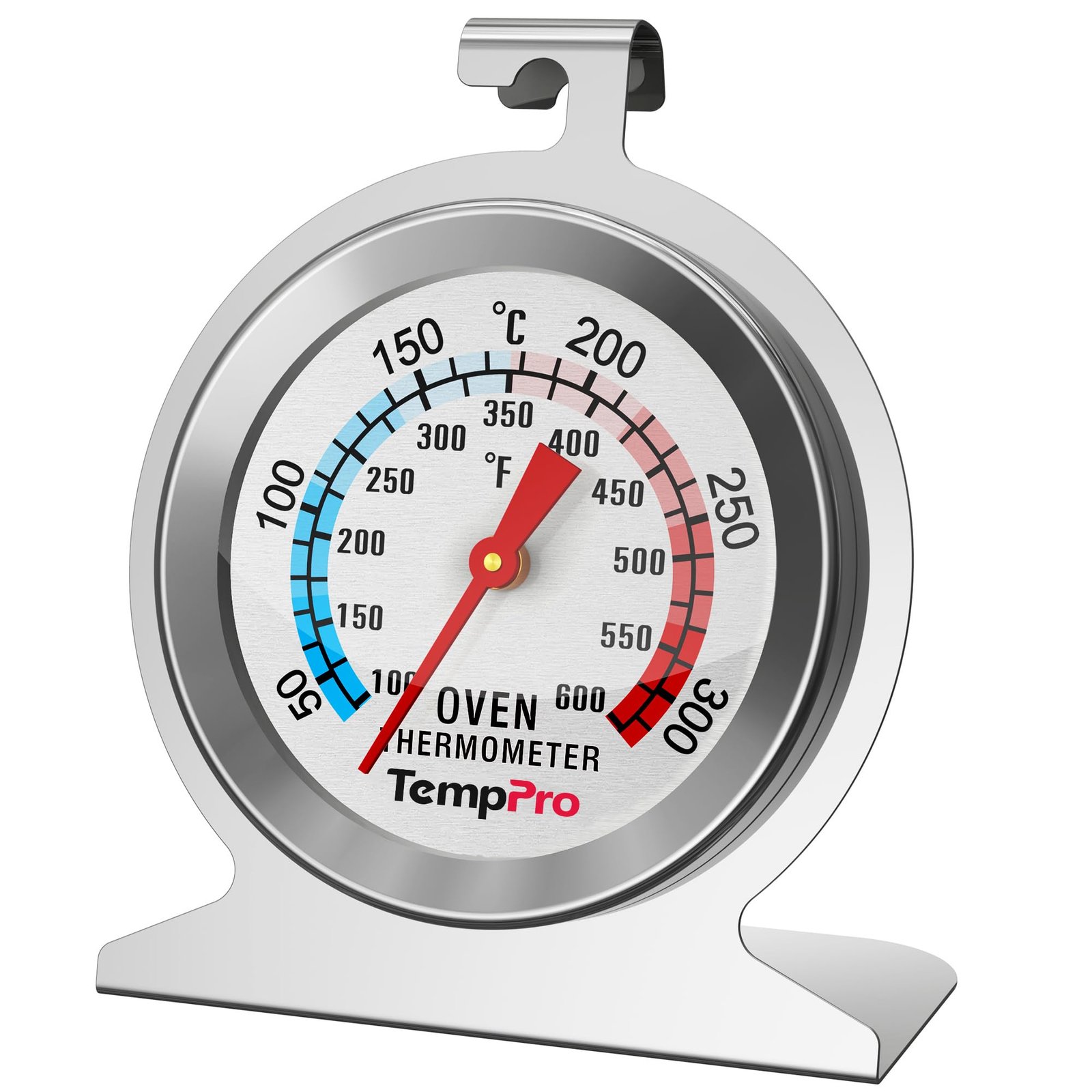 ThermoPro Oven Thermometer, 50-300°C/100-600°F Food Thermometer for Inside Oven with Upgraded 431 Stainless Steel, Pizza Oven Temperature Gauge for Baking Grilling Cooking Thermometer
