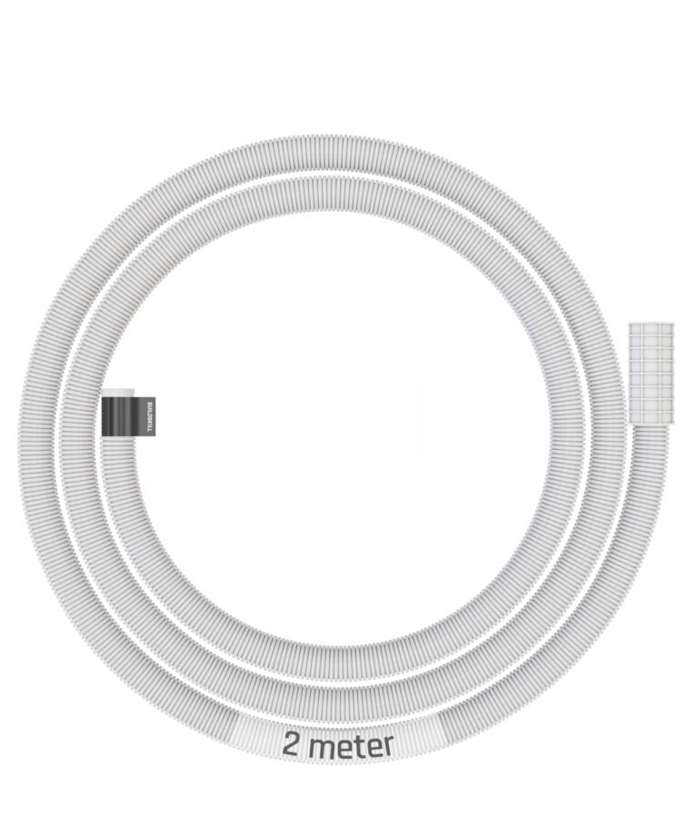 BUILDSKILL 2 Meter Semi-Automatic Washing Machine Pipe Inlet | Easy Install Soft PVC Material | 5-8Kg Washing Machine Water Inlet Pipe | Leak-Free Flexible Design Rubber Interface (Pack of 1-White)