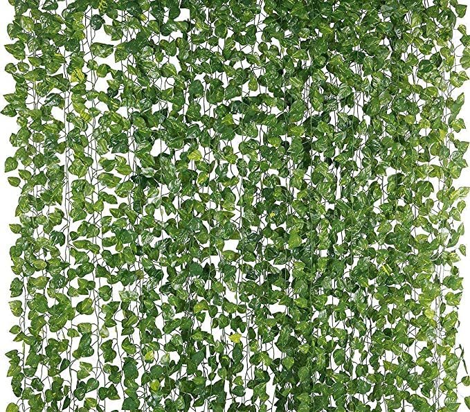Artificial Garlands Hanging Leaves Greenery Vine Creeper Plants for Home Decor Main Door Wall Balcony Office Decoration Party Festival (8 Feet) (Pack of 3)