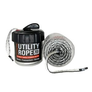 Rapid Rope Canister, 70ft White Tactical Paracord, 1100lb Test, USA Made
