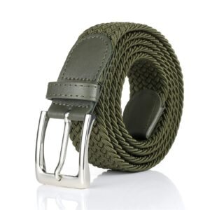 Elastic Braided Belt, 1 3/8″, Woven Stretch Belt for Golf Casual Jeans Shorts Pants