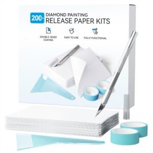 ARTDOT 200-Piece Release Paper for Diamond Painting, A6 Reusable Double-Sided Non-Stick Replacement Paper Cover for Diamond Art Kits with Accessories Tools (5.9×3.93 inch)