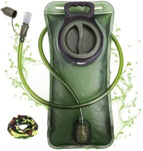 Hydration Bladder 2 Liter Leak Proof Water Reservoir, Military Water Storage Bladder Bag, BPA Free Hydration Pack Replacement, for Hiking Biking Climbing Cycling Running, Large Opening, Insulated Tube