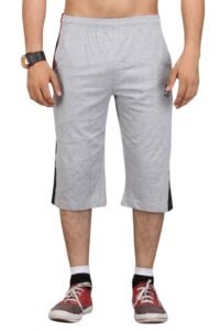 VEGO Mens Cotton Three By Fourth, 3/4, Capri, Three Quarter Grey Plus Size