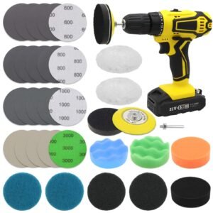 VIBRATITE 32PCS Headlight Restoration Kit, 3″ Drill Sanding & Polishing Kit
