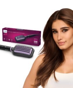 Philips India’s No.1 Hair Styling Brand -Hair Straightener Brush, Naturally Straight in 5 Mins,5X Less Frizz,SilkProtect Keratin Tech,Triple Bristle Fast 50s Heatup,Scalp Protect,For Indian Hair,BHH880