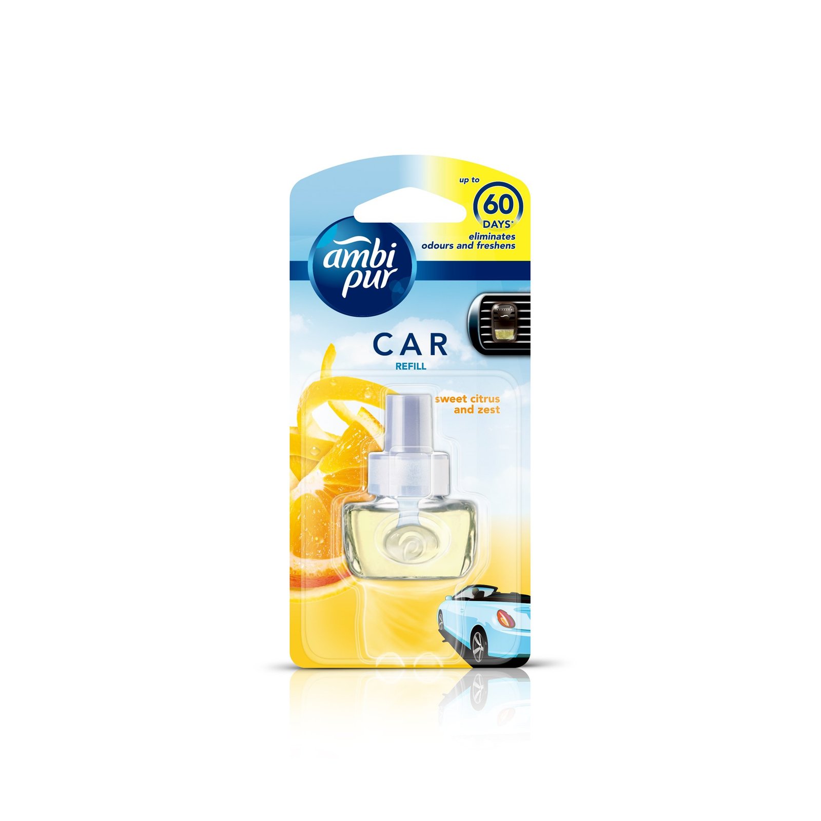 Ambi Pur Auto Pearl Car Air Freshener Refill,Sweet Citrus And Zest,7. 5 Ml Liquid
