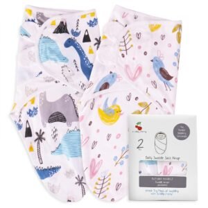 a baby cherry – Baby Swaddle Wrap for New Born || Adjustable Swaddle for New Born Baby || 100% Cotton Soft Baby Blanket for 0-6 Months – Pack of 2 (Multi-Color, 200 GSM)