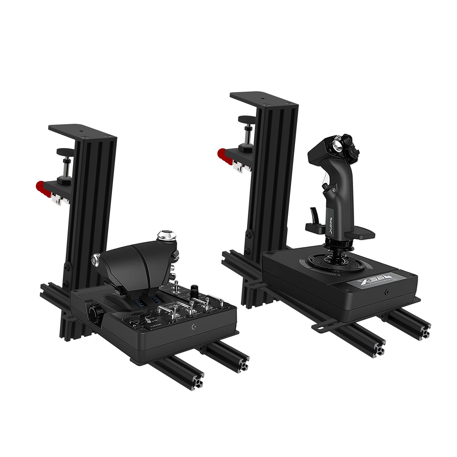 Hikig 2 Set Desk Mount Compatible with Thrustmaster HOTAS Warthog Joystick, PC Throttle and HOTAS Also Support Other Flight Game Device – Black