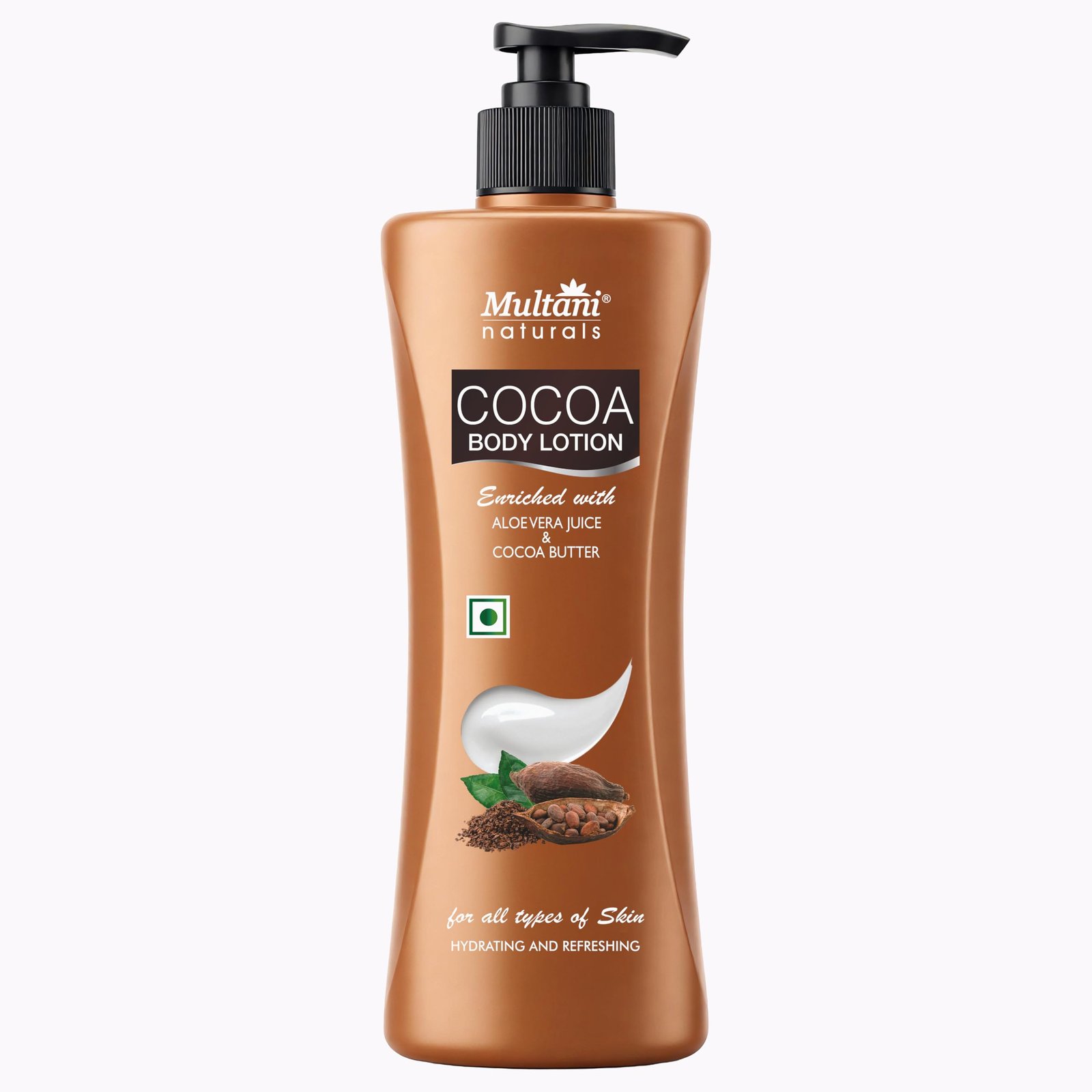 Multani Natural Cocoa Body Lotion (400ml) | Moisturising Body Lotion for Women & Men | Hydrating & Refreshing | Helps in Dryness Reduction & Softens The Skin
