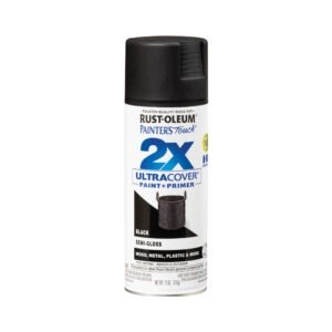 Rust-Oleum 249061 Painter’s Touch Acrylic Spray Paint for Plastic, Metal, Wood (Semi-Gloss Black – 340 Grams)