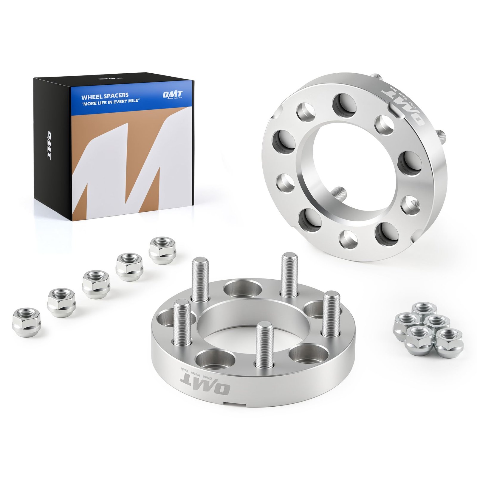 Orion Motor Tech 2pc Wheel Spacers / Adapters | 5 Lug 5×4.5 / 5×114.3 – 1″ Thickness – 1/2″x20 STUDS for Dodge Nitro Ford Mustang Jeep Wrangler Lincoln Mazda Mercury