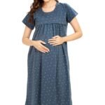AV2 Women’s Cotton Floral Calf Length Maternity Nighty