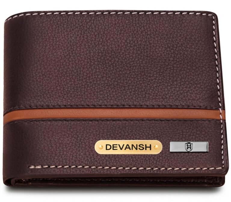 HORNBULL Men’s Personalized Wallet I Customized Slim Stylish Leather Purse with Name I Unique Birthday Gift for Men Boy Love Husband Brown