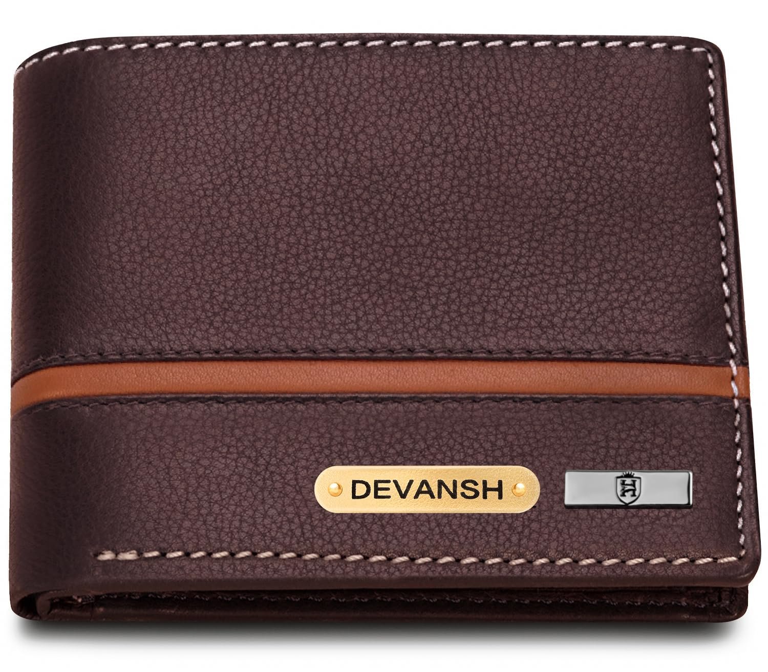 HORNBULL Men’s Personalized Wallet I Customized Slim Stylish Leather Purse with Name I Unique Birthday Gift for Men Boy Love Husband Brown
