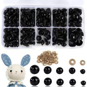 100pcs Pet Safety Eyes Crochet Eyes Plastic Button Eyes for Dolls Plush Teddy Bear DIY 6-12mm