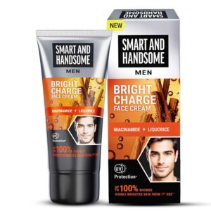 Smart And Handsome Men Bright Charge Face Cream | Visibly Brightens Skin | Reduces Dark Spots |Protects From Sun Damage | Power Of Niacinamide | Dermatologically Tested | For Men’s Tough Skin | 60G