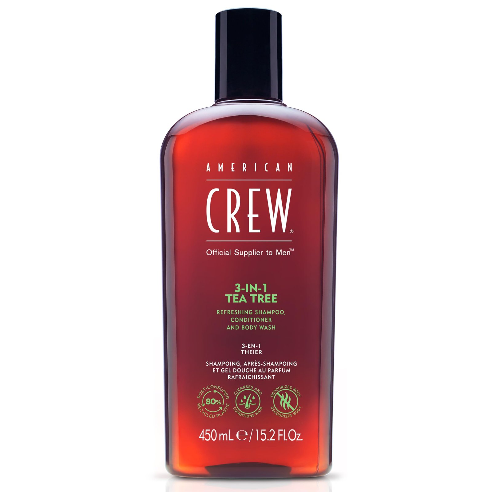 American Crew 3-In-1 Tea Tree Body Cleanser, 15.02 Ounce