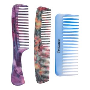 Midazzle Daily Comb For Styling | Hair Comb For Men and Women – Multicolor – Set of 3 (MIDC00005)