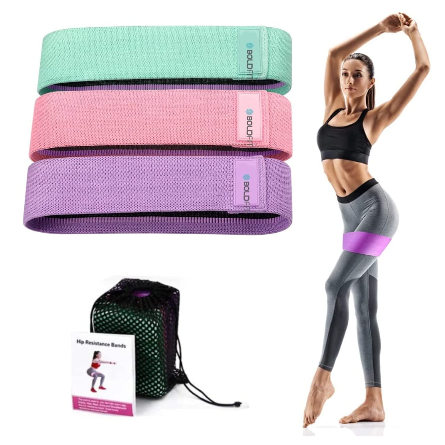Boldfit Fabric Resistance Band – Loop Hip Band for Women