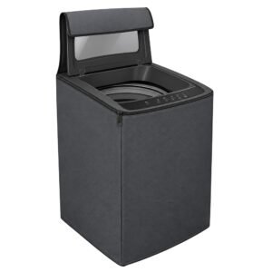 DALUCI Top Load Fully Automatic Washing Machine Cover for 6 kg, 6.5 kg, 7kg & 7.5 kg | Waterproof & Dustproof Polyester Fabric with Zipper | Protective Cover for Washing Machine (Grey, 59X59X86 CM)