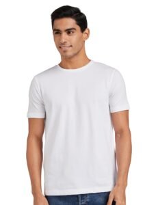 Amazon Brand – Symbol Men’s Solid Cotton T Shirt | Round Neck | Half Sleeve | Plain-Regular Fit (Available in Plus Sizes)