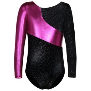 DAXIANG Gymnastics Leotard for Girls Stripe Starry Sky Long Sleeves Athletic Unitard 2-15 Years