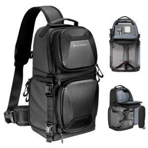 K&F CONCEPT Camera Sling Bag Crossbody Bag Hardshell Camera Shoulder Backpack DSLR/SLR/Mirrorless Camera Case Photography Bags for Photographer