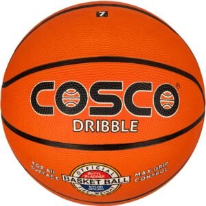 Cosco Nylon Dribble Rubber Basket Ball (Size – 7, Orange)