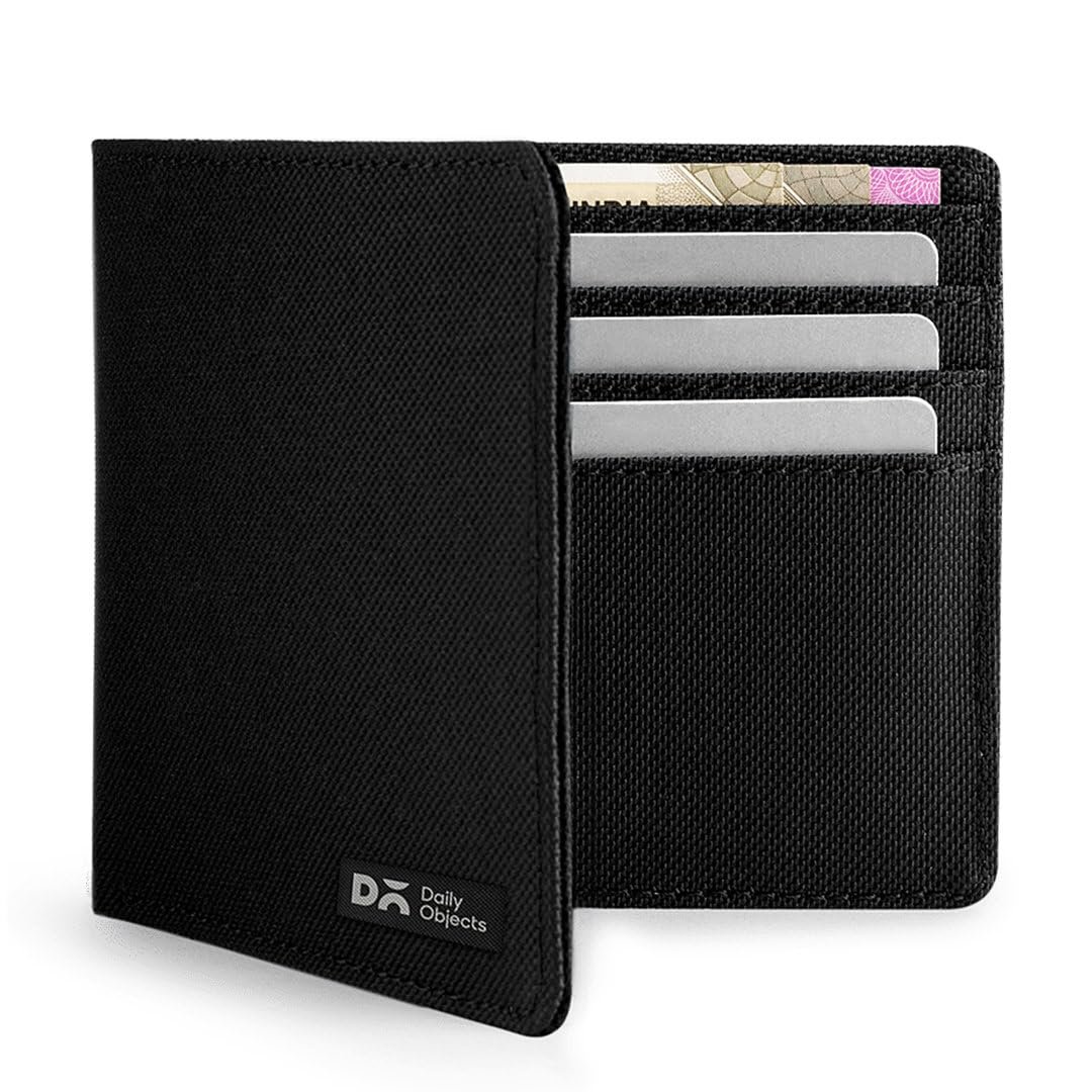 DailyObjects Coin Classic Bifold Wallet for Men | Ballistic Nylon Material | Holds up to 8 Credit/Debit/ATM Cards | Slim & Easy to Fit | Handcrafted Money Purse