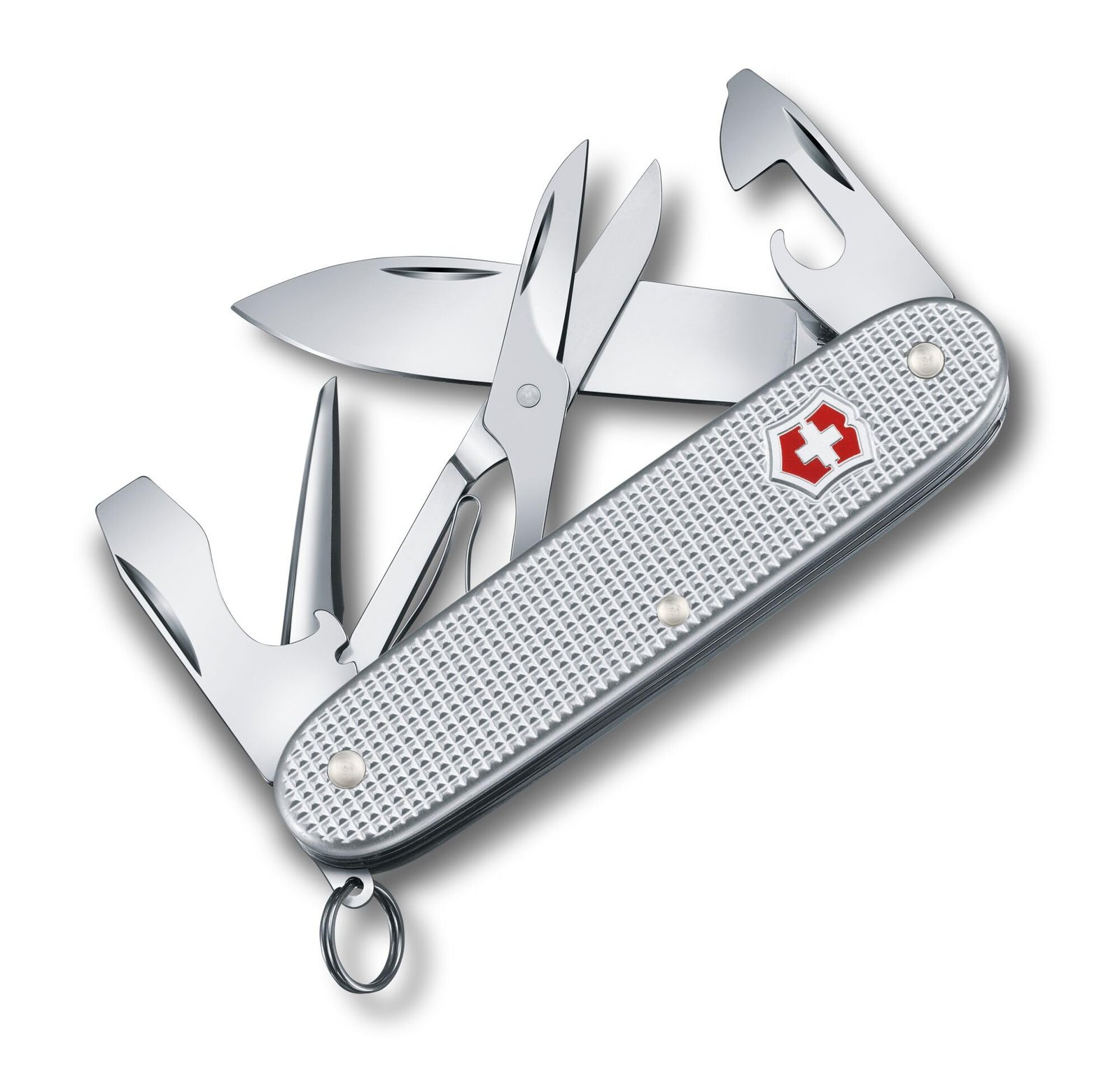 Victorinox Swiss Army Knife – Pioneer X – 9 Functions, Multi-utility Tool with a Pair of Scissors in Alox Scales- Grey, 93 mm (0823126)