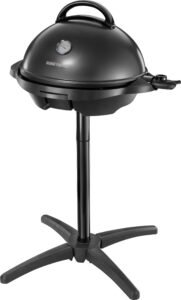 George Foreman Grill 2-in-1 Electric Grill [Test Winner]: Standing Grill & Table Grill (Indoor & Outdoor Use, Balcony & Kitchen, Diameter 44.5 cm, Temperature Display, Grease Tray, 2400 W), Kettle