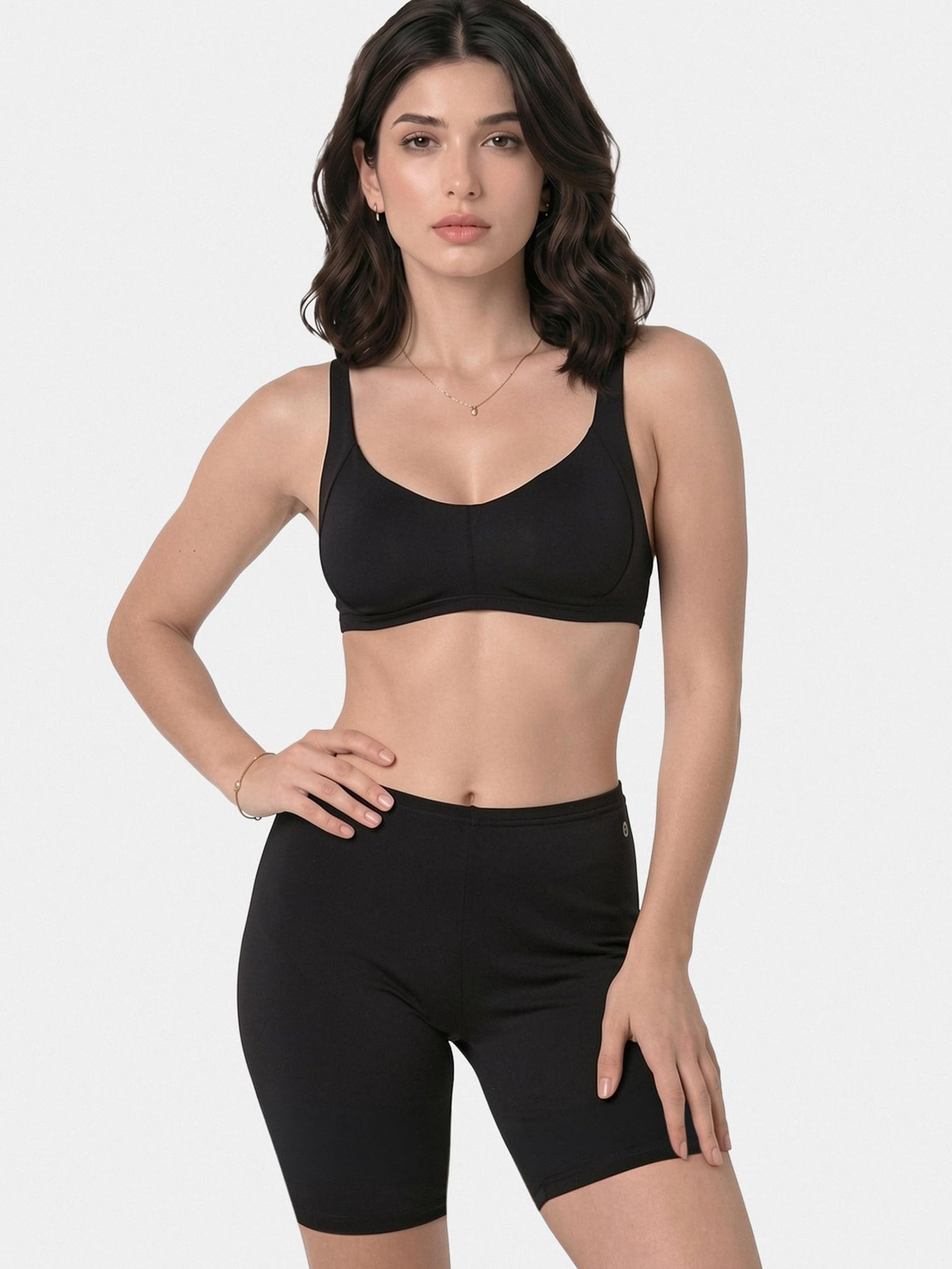 Enamor Mid Rise Mid Thigh Length Fabulous Inners Shorts for Women – Hugged Fit, Stretch Cotton – E032