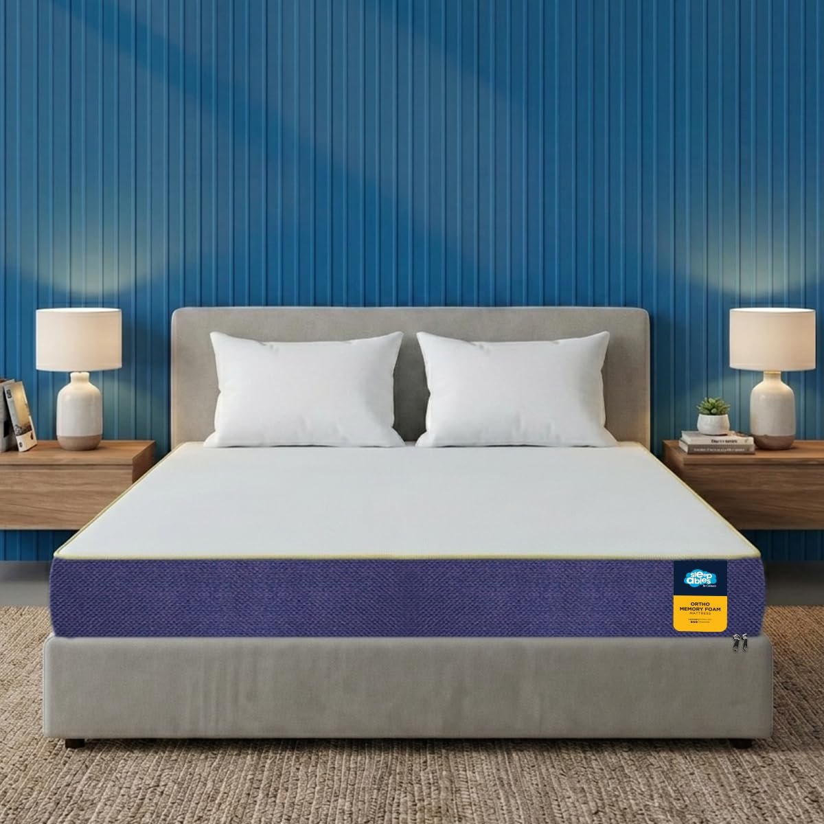 Centuary Mattresses Sleepables 8-Inch King Size Orthopedic Memory Foam Back Support Pressure Relieving Roll Pack High Resilience (HR) Foam Mattress | 10 Years Warranty | (78x72x8)