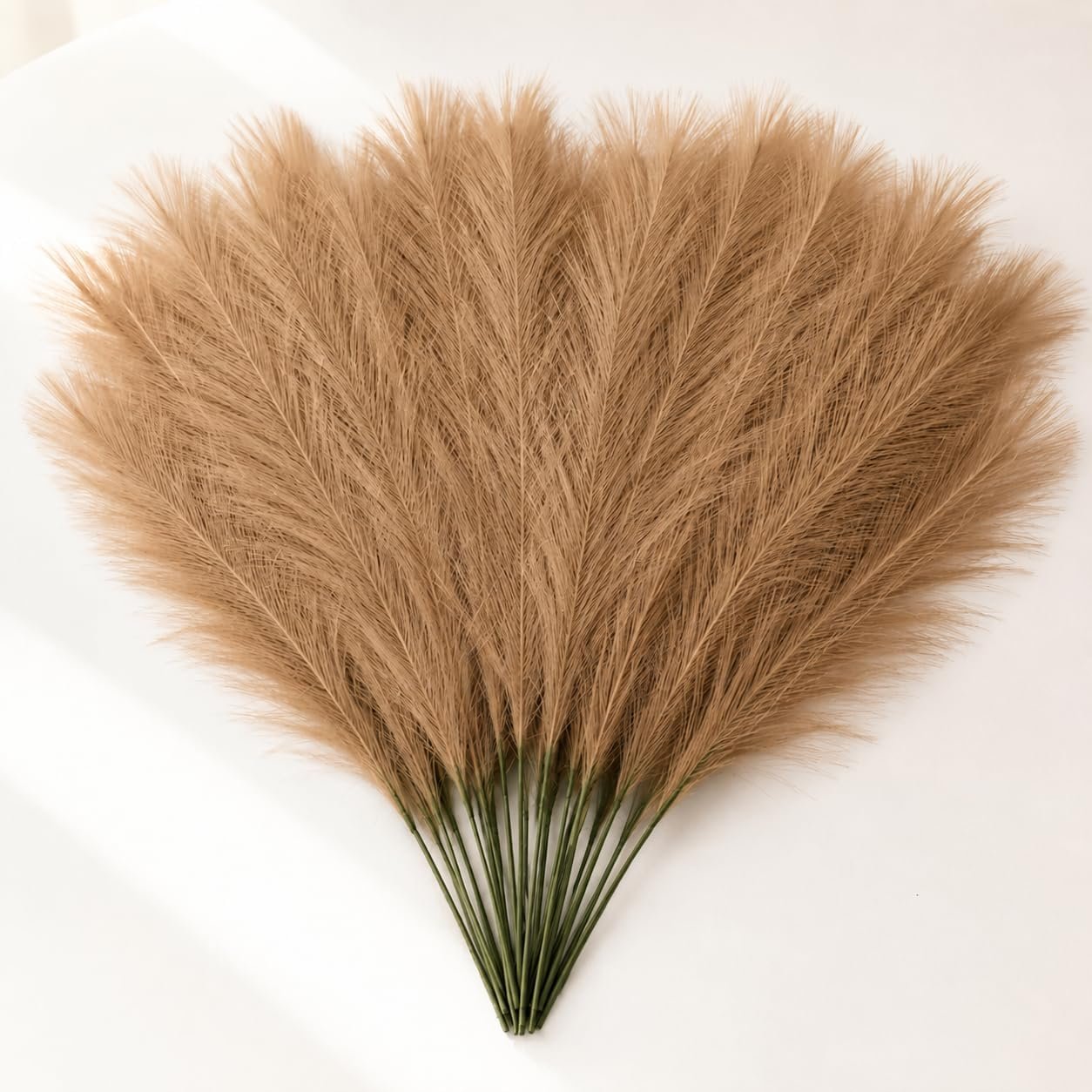 SATYAM KRAFT 12 Pcs Faux Pampas Grass Small Artificial Flowers | Fake Flower for Vase Decoration, Home Decor, Office, Bedroom, Table, Balcony, Corner Styling and Craft Items Corner