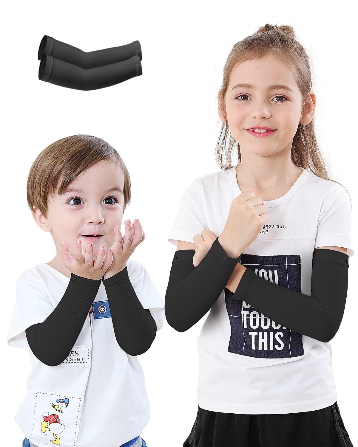 Newbyinn Arm Sleeves for Kids, Child 1 Pair/ 3 Pairs, UPF 50 UV Sun Protection Cooling Sleeves to Cover Arms for Girls, Boys, Babies, Toddlers, Children