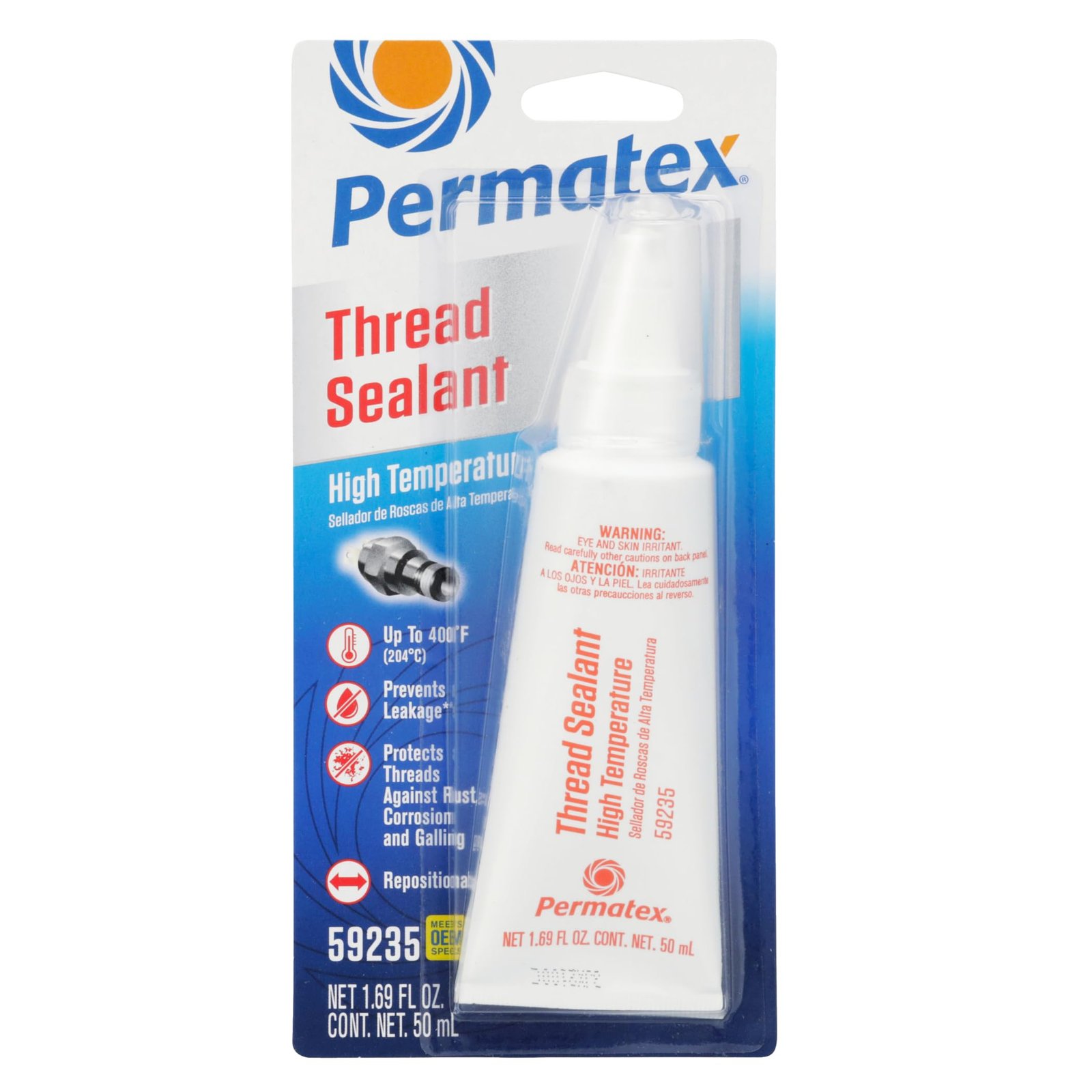 Permatex 59235 High Temperature Thread Sealant, 50 ml Tube