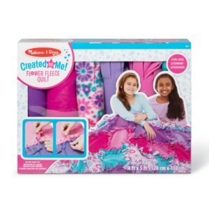 Melissa & Doug Created by Me! Flower Fleece Quilt No-Sew Craft Kit (48 squares, 4 feet x 5 feet)